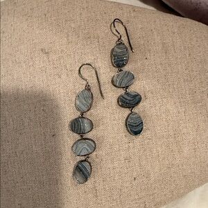 Calypso St. Barth Silver and Gray Earrings